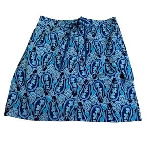 Catalina Swim Board Skirt Womens M 8/10 Blue Excellent‎ Paisley Floral CAS14151